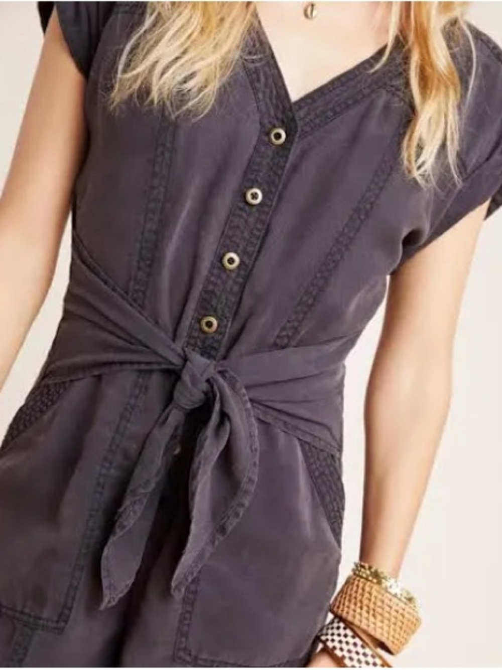Washed Charcoal Utility Jumpsuit - Women's - Picture 4 of 5